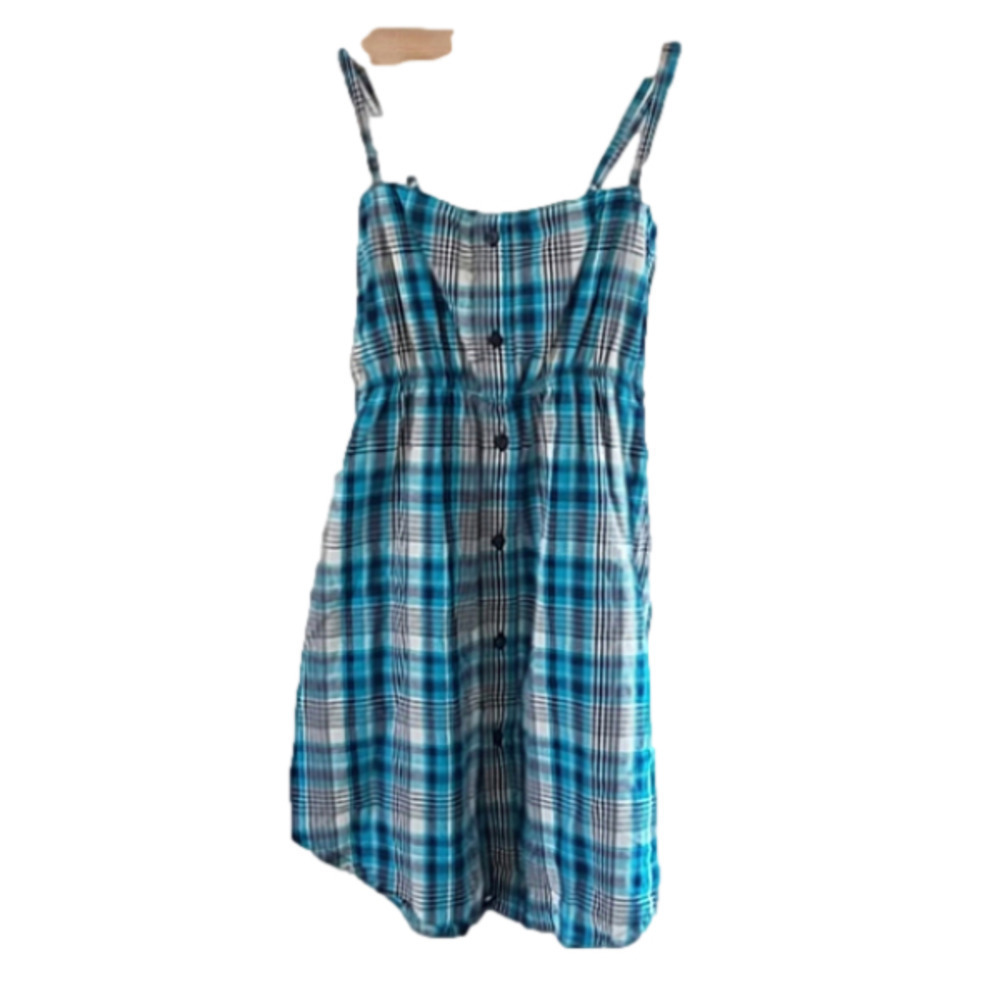 fossil small spaghetti strap blouse tank top plaid